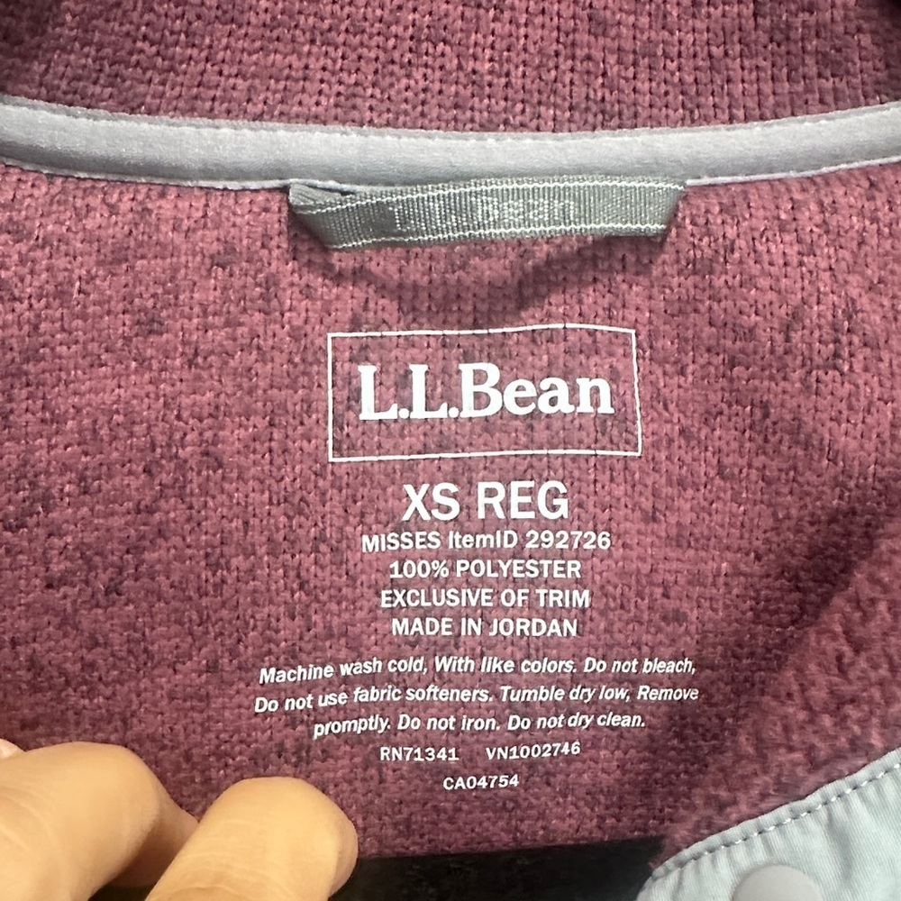 NWOT L.L. Bean Women Red Zip-Up Sweater size XS - Picture 2 of 8